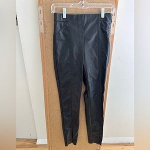 Zara black faux leather leggings size small